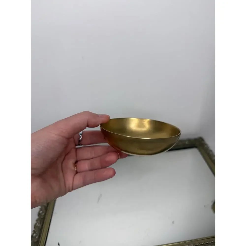 Vintage Brass Decorative Bowl for Floating Candles, Flowers, Potpourri, Catchall